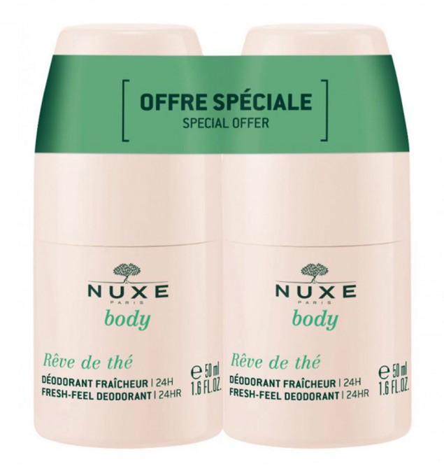 Nuxe Body Rêve de Thé Déodorant Fraicheur 24H Roll-on 50ml Lot de 2